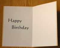 内側のメッセージ Happy Birthday